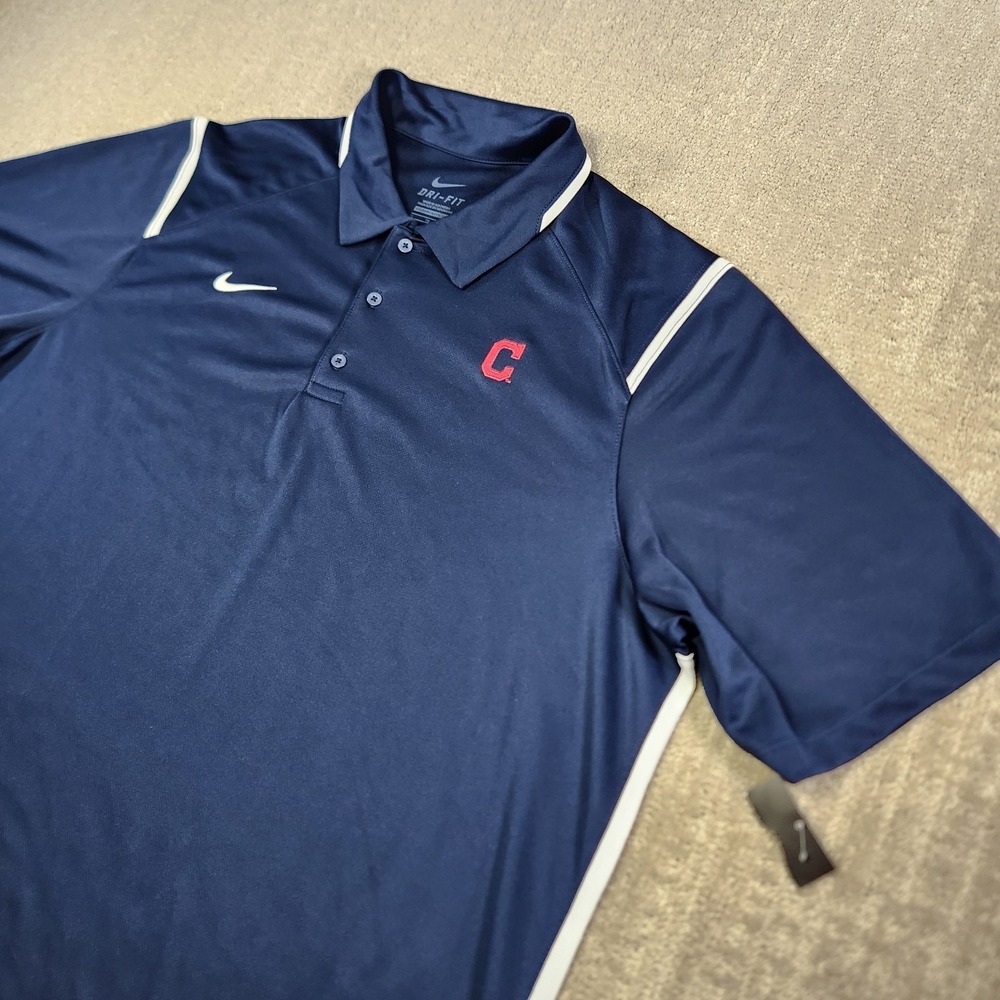 Cleveland Guardians Polo Shirt Men XL Nike Dri Fit Performance Quick Dry NEW